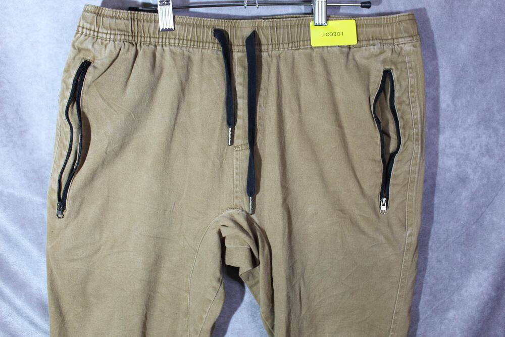 Brooklyn Cloth Pants Mens Large Beige The Jogger Slim Fit Drawstring Elastic